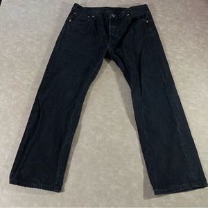 Levi’s 501 Black Straight Button Fly Jeans Size 36x29